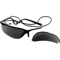 Okulary ochronne przyciemniane, nieparujące, regulowane zauszniki, sznurek zabezpieczający