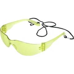 Okulary ochronne poliwęglan, żółte, sznurek zabezpieczający