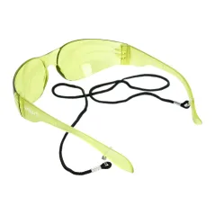 Okulary ochronne poliwęglan, żółte, sznurek zabezpieczający