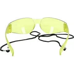 Okulary ochronne poliwęglan, żółte, sznurek zabezpieczający