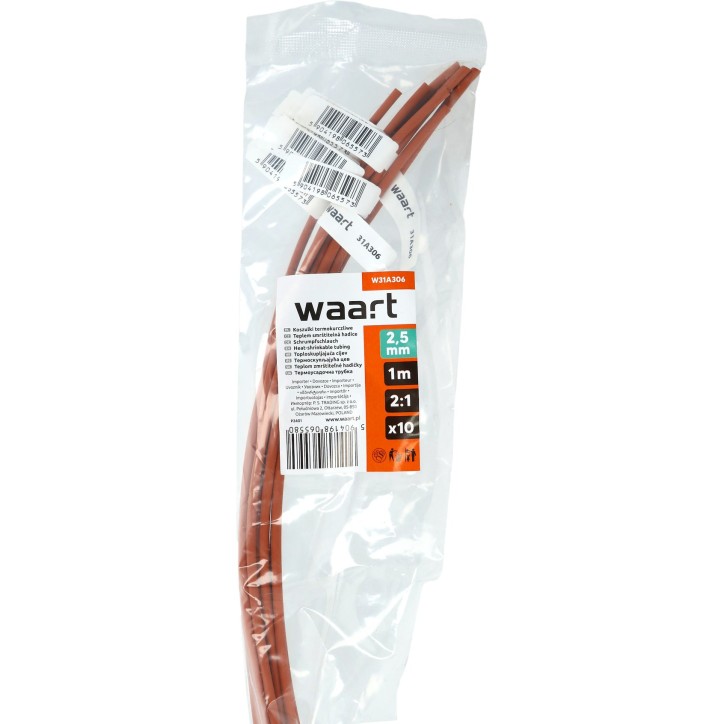 Rurka termokurczliwa 2,5mm x 1m 2:1 - Brązowa 10szt
