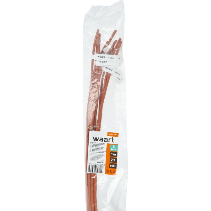 Rurka termokurczliwa 3mm x 1m 2:1 - Brązowa 10szt