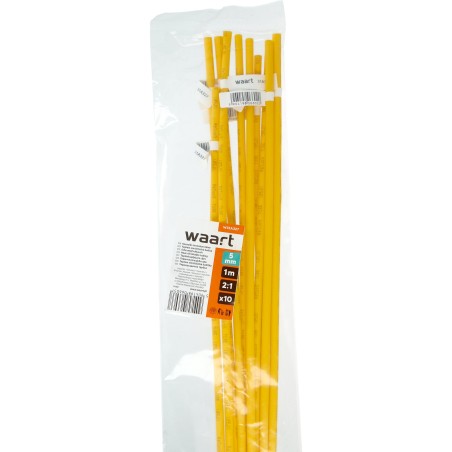 Rurka termokurczliwa 5mm x 1m 2:1 - Żółta 10szt