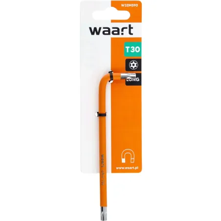 Klucz torx T30 długi - pomarańczowy, otwór,magnes