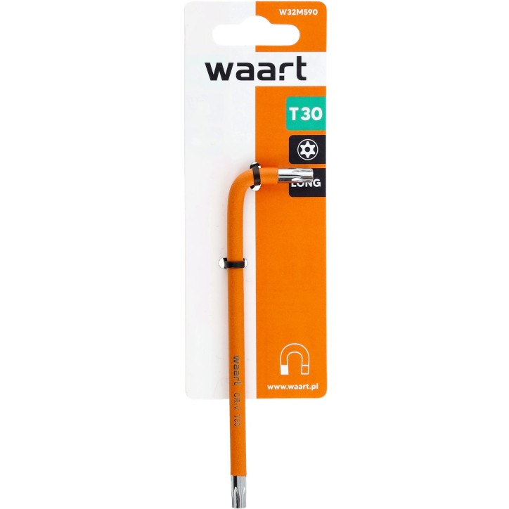 Klucz torx T30 długi - pomarańczowy, otwór,magnes