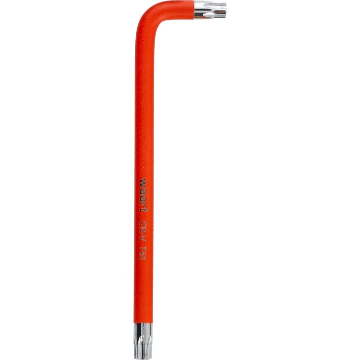 Klucz torx T40 długi - czerwony, otwór,magnes