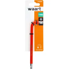Klucz torx T40 długi - czerwony, otwór,magnes
