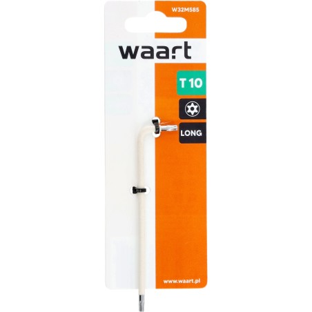 Klucz torx T10 długi - biały, otwór