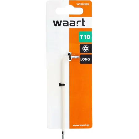 Klucz torx T10 długi - biały, otwór