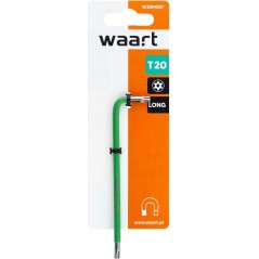 Klucz torx T20 długi - zielony, otwór,magnes