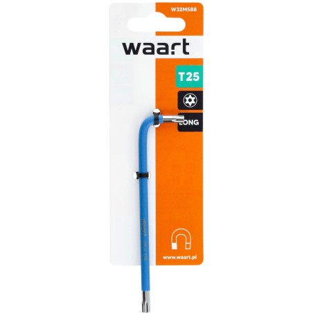Klucz torx T25 długi - niebieski, otwór,magnes