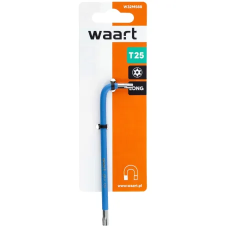 Klucz torx T25 długi - niebieski, otwór,magnes