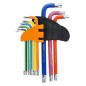 Klucze Torx z otworem i magnesem , kolorowe, T10-50, długie, 9 szt.