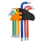 Klucze Torx z otworem i magnesem , kolorowe, T10-50, długie, 9 szt.