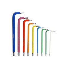 Klucze Torx z otworem i magnesem , kolorowe, T10-50, długie, 9 szt.