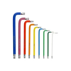 Klucze Torx z otworem i magnesem , kolorowe, T10-50, długie, 9 szt.