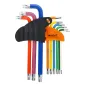 Klucze Torx z otworem i magnesem , kolorowe, T10-50, długie, 9 szt.