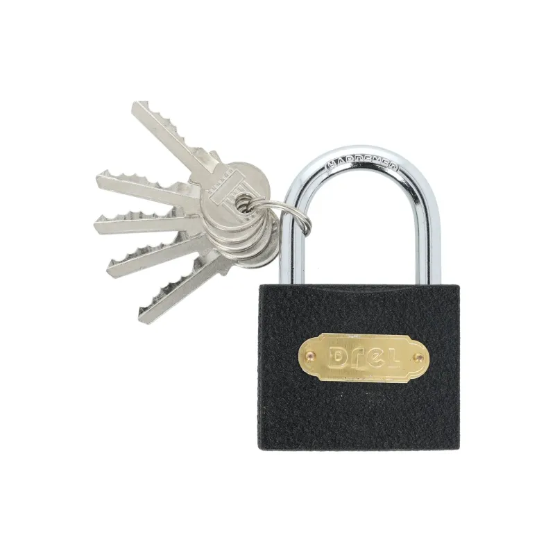 Kłódka 60mm, 5 kluczy, żeliwna