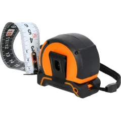 Miara zwijana stalowa 5m, 25mm, dwustronna skala czarno-biała