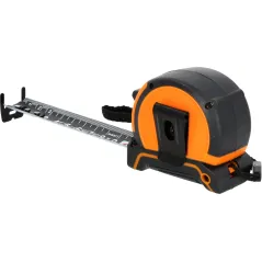 Miara zwijana stalowa 5m, 25mm, dwustronna skala czarno-biała