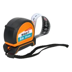 Miara zwijana stalowa 8m, 25mm, dwustronna skala czarno-biała