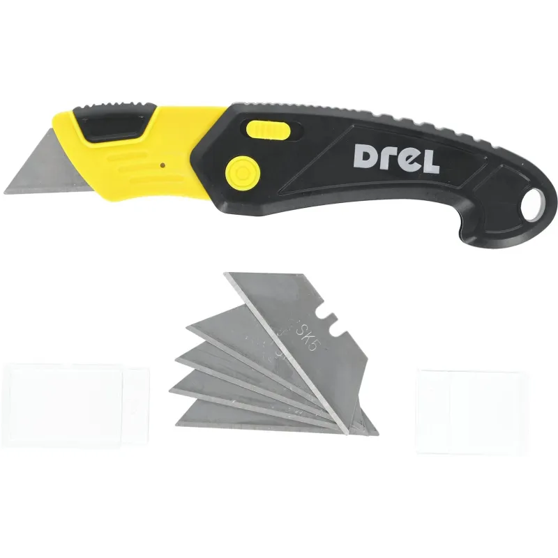 Nóż z ostrzem trapezowym, składany, 5 ostrzy SK5