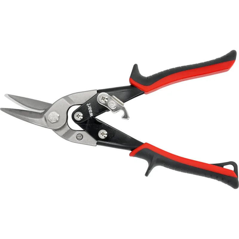 Nożyce do blachy 250mm, CR-MO, czerwone-lewe, skala