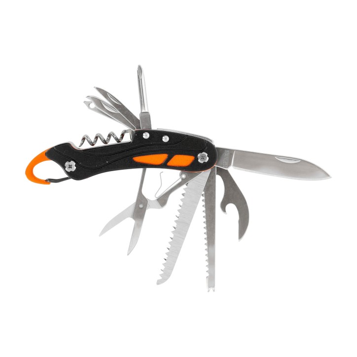 Scyzoryk 11 funkcji, karabińczyk , aluminium