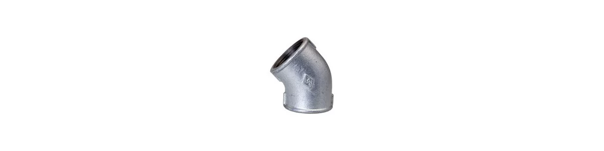 45° Galvanized Cast Iron Elbows for Water and Heating Pipes