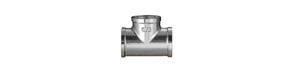 Nickel-Plated Brass Tees for Plumbing and Heating Systems