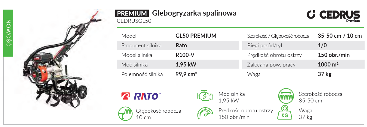 Glebogryzarka spalinowa CEDRUSGL50