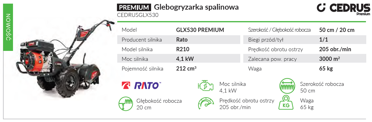 Glebogryzarka spalinowa CEDRUSGLX530