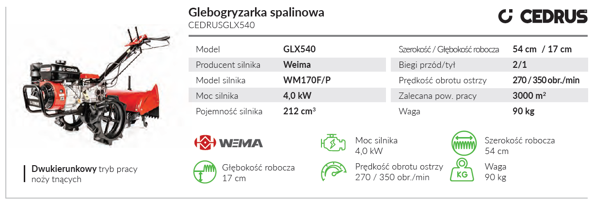 Glebogryzarka spalinowa CEDRUSGLX540