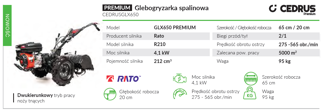 Glebogryzarka spalinowa CEDRUSGLX530
