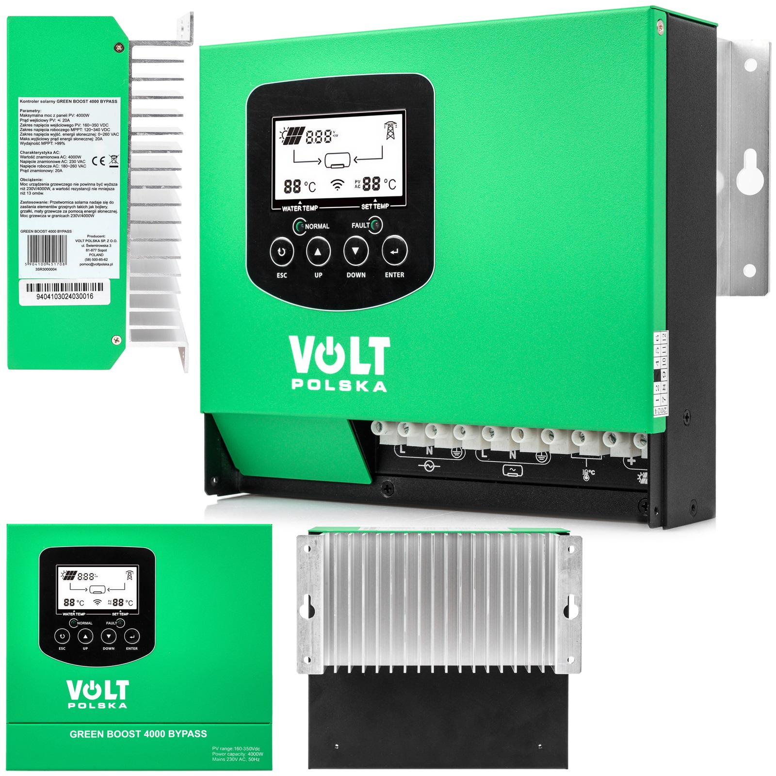 Przetwornica solarna GREEN BOOST 4000 BYPASS (160-350VDC)