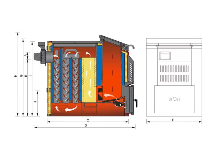 Przekrój kotła Trotex